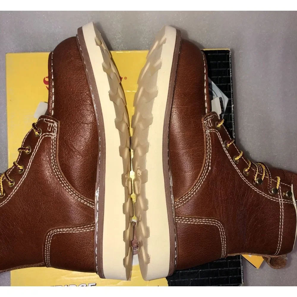 Herman Survivors Oakridge Brown Leather 6" Steel Toe Work Boots Men's Size 7 - Picture 14 of 16